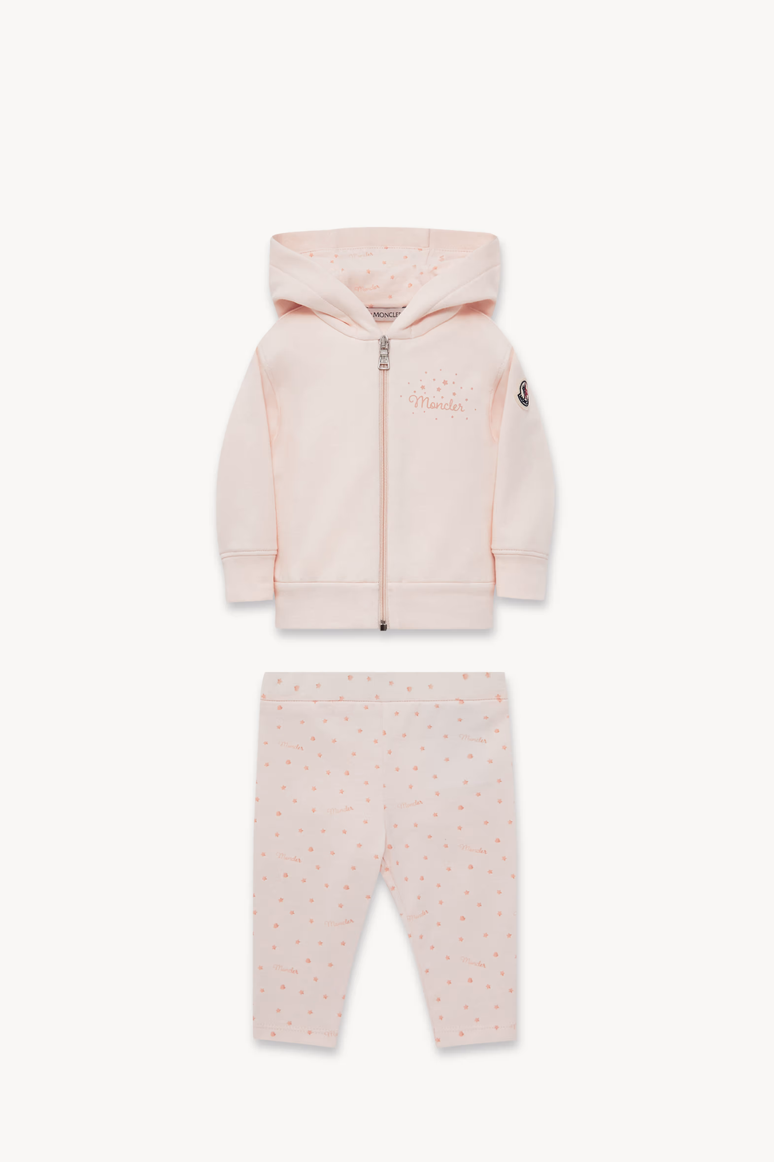 Ensemble de survêtement en coton à imprimé étoile Fille Rose Clair Moncler